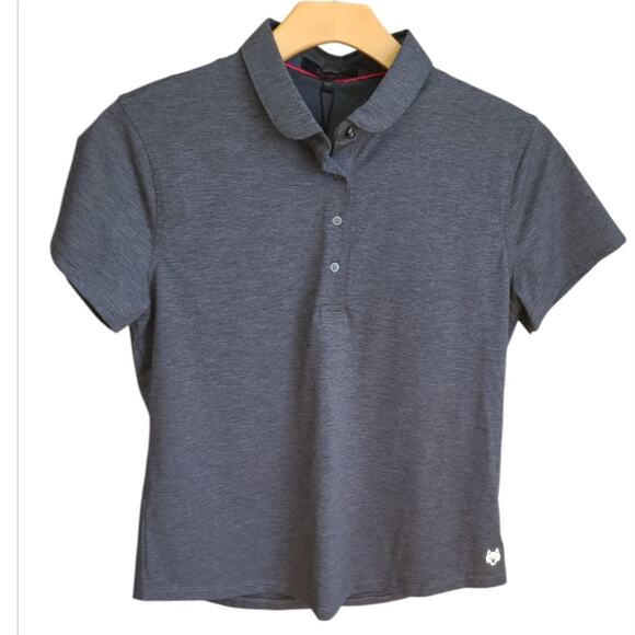 NWT Greyson Scarlett Short Sleeve Golf Polo Slim Fit Womens L Grey Golf Tennis - Picture 2 of 9